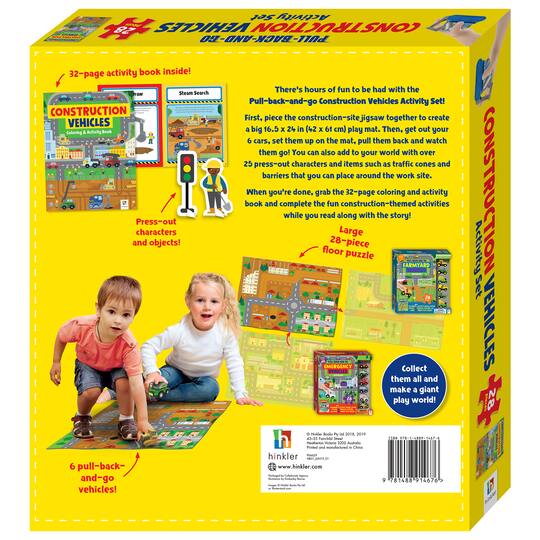 Hinkler Pull-Back and Go Construction Vehicles Floor Puzzle